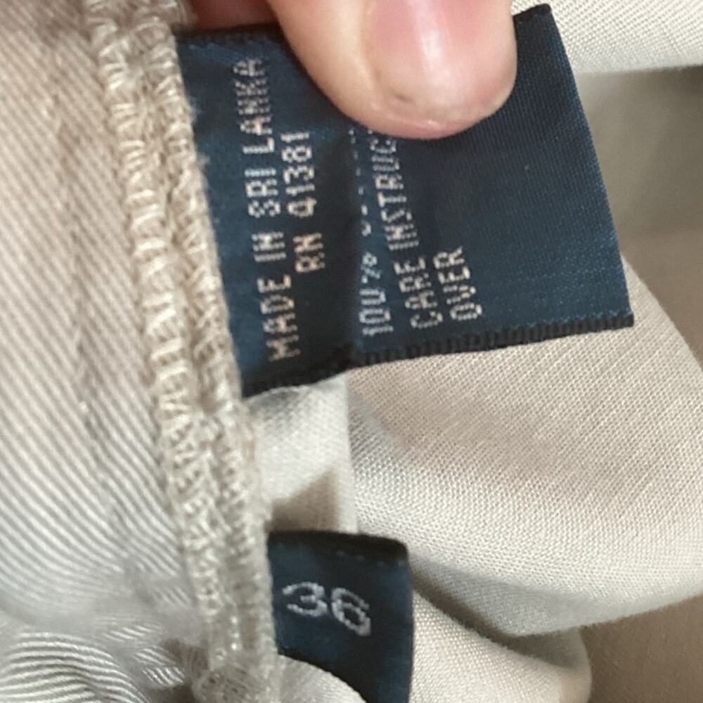 Vtg Polo Ralph Lauren Mens Pleated Shorts 36 Khaki Beige 9 In Preppy Classic 90s - Picture 8 of 10